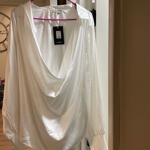 Off white silk blouse from Fashion Nova